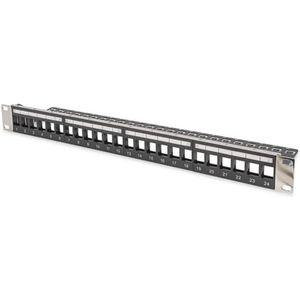 Digitus Patchpanel 1u 24-port Rackmount Modular Shielded Zwart Cat5e, Cat6, Cat6a 1u