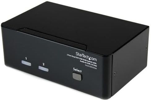 StarTech.com 2-poort Dual DVI USB KVM-switch met Audio en USB 2.0-hub