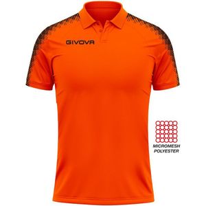 Sports polo shirt givova fluo orange, xl