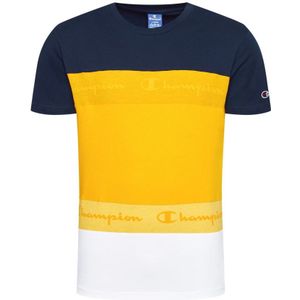 Herenkampioen - Shirt - Marine Geel Wit - Korte Mouwen - Ronde Nek