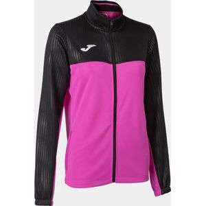 Dames sweatshirt joma montreal volledige zip fluor roze-zwart roze s