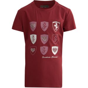 Ferrari kinder t-shirt jersey & georgette bordeaux, 9 jaar
