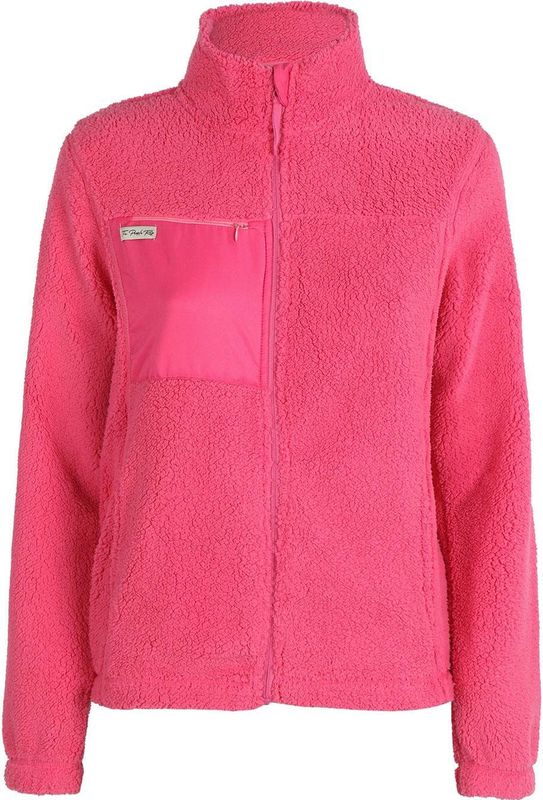 Dames Sweatshirt - Fuchsia - Softy - Met Ritszak - Polyester Sherpa