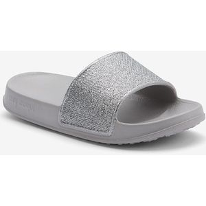 Kinderslippers coqui tora kakigrijs/zilver glitter 28/29