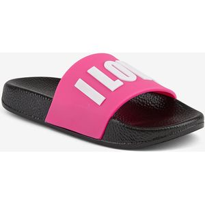 Kinderslippers coqui ruki zwart/fuchsia love 29/30