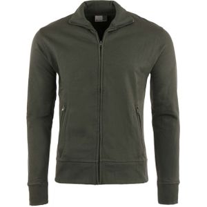 Promodoro - Stand Up Kraag - Hoodie - Kaki - Volledige Rits