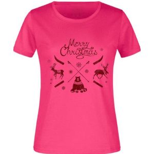 Dames t-shirt JM Christmas Pink, s
