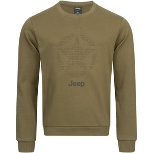 Jeep - Sweatshirt - Grijs - Heren - Ronde Hals - Fleece