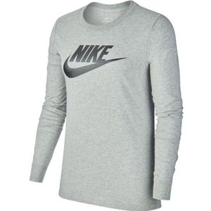Nike - Essentiële Icon Futura - T-shirt - Grijs - Dames - Lange Mouwen