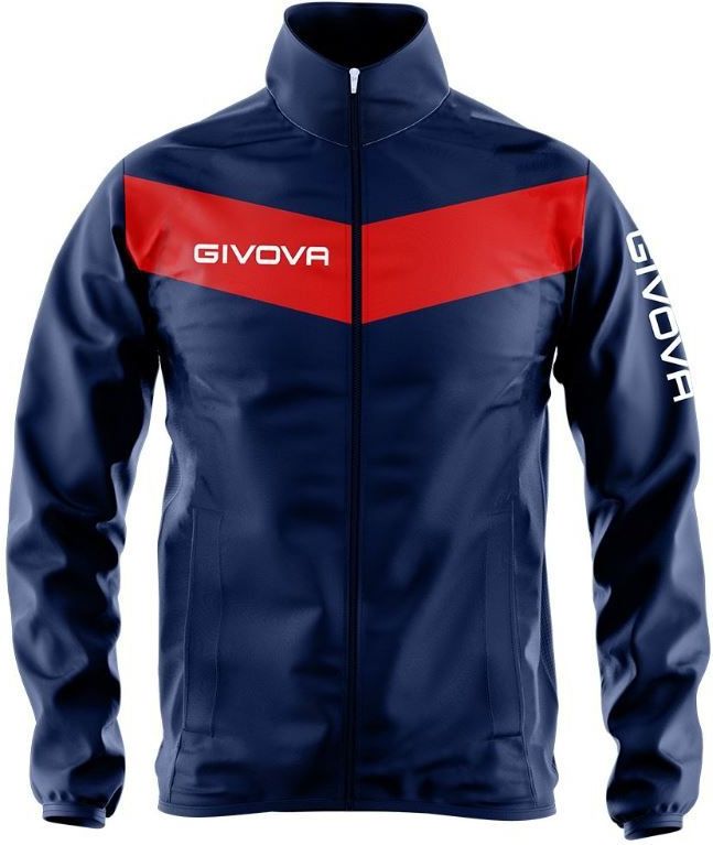 Sports jacket givova rain blue-rosso, xl