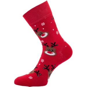 Rode heren kerstsokken rendimotief maat 42-46