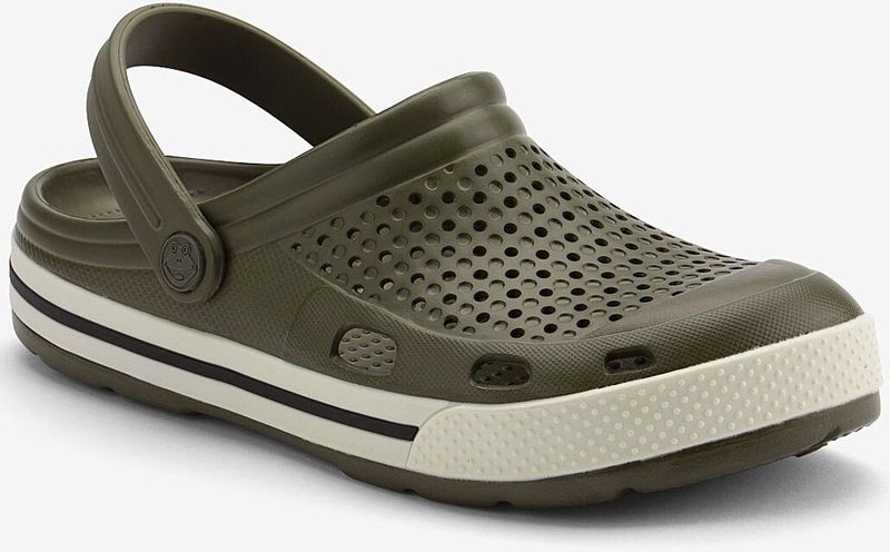 Herenklompen coqui lindo legergroen/wit 45