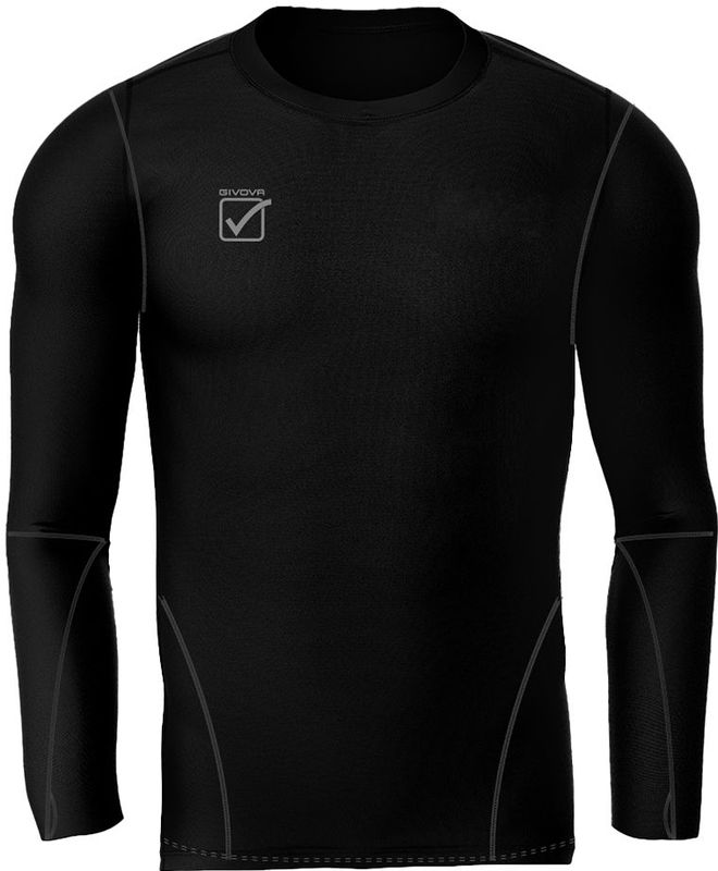 Givova - Touch - Trainingsshirt - Lange Mouwen - Technische Stof - Zwart
