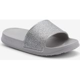 Kinderslippers coqui tora kakigrijs/zilver glitter 26/27