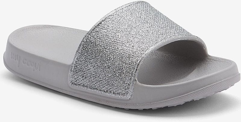 Kinderslippers coqui tora kakigrijs/zilver glitter 26/27