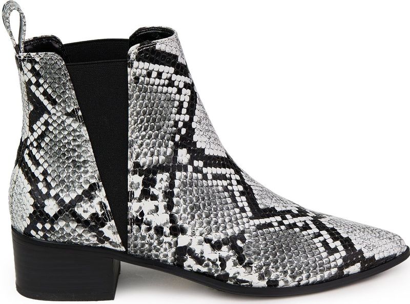 Buffalo - ZLN 0750 - Enkellaarsjes - Zwart/Wit - Snake Print