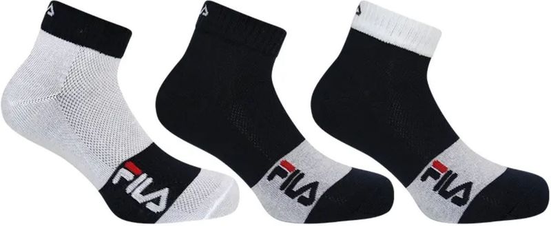Fila socks 3-pack kwart witte navy 43-46