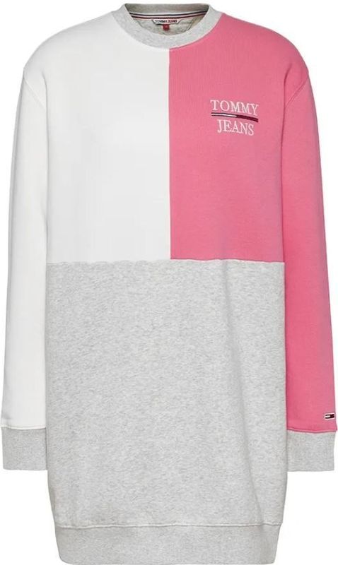Tommy Hilfiger - Sweatshirtjurk - Grijs - Dames - Kleurblok
