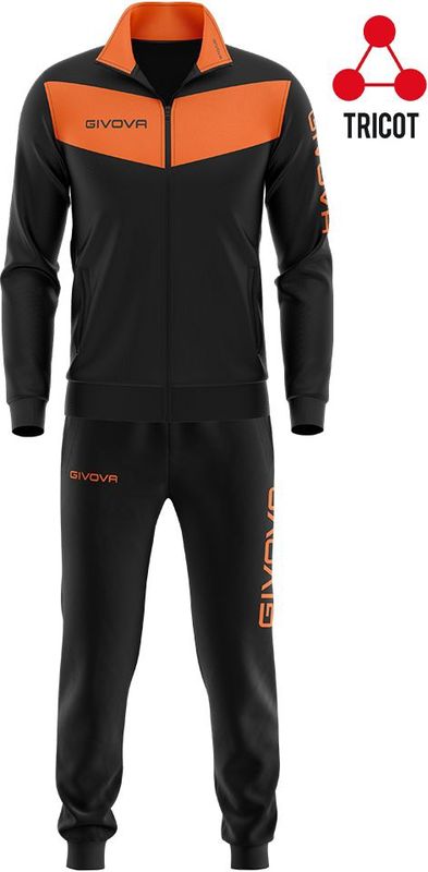 Givova - Visa Fluo - Trainingspak - Zwart/Fluor Oranje