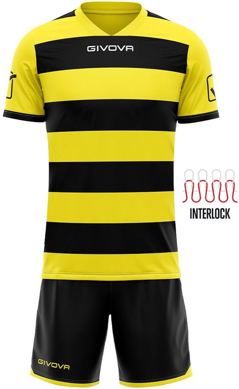 Givova - Rugby Sports Set - Lichtgrijs-Rood - Polyester - Kitc42b