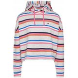 Tommy Jeans - Boxy Crop Hoodie - Multi Streep - Katoen