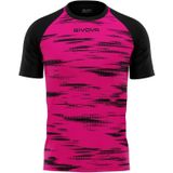 Sports T-shirt Givova Pixel Fuxia-Black, Xs