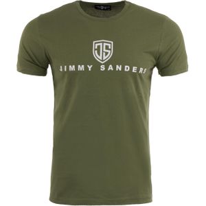 Jimmy Sanders - Vandigo - T-shirt - Khaki - Heren - Strakke Pasvorm - Ronde Halslijn