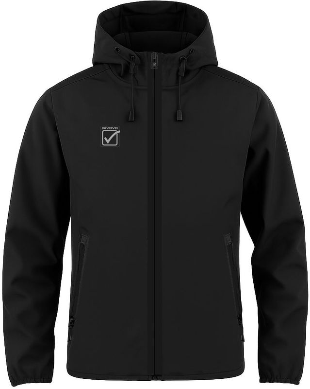 Givova - Soft Shell Jas - Waterdicht - 100% Polyester - Zwart