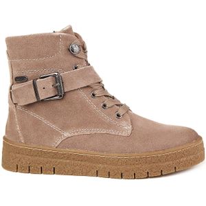 Marco Tozzi - ZLN 0532 - Kuitlaarzen - Grijs met een Lichte Roze Tint - Bont Gevoerd - Echt Leer