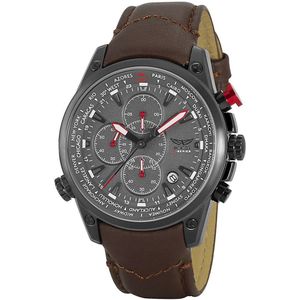 Aviator - Heren Horloge F-Series World Time Zwart - Ø 45mm