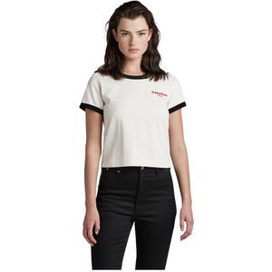 G-star Cropped Baby Brother Ringer T-shirt Met Korte Mouwen