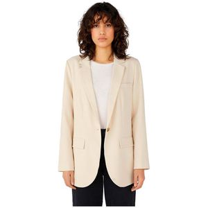 OBJECT Rechtvallende Blazer OBJSIGRID van Gerecycled Polyester Offwhite