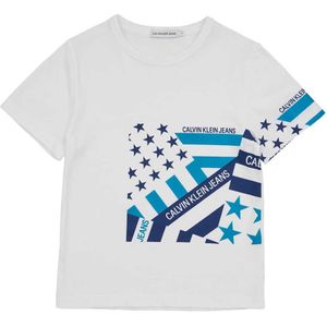 Calvin Klein Jeans Flag Print Oco T-shirt Met Korte Mouwen