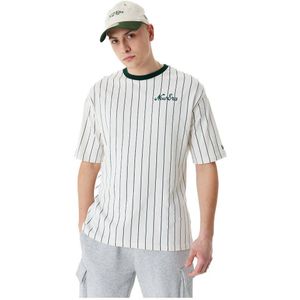 New Era Pinstripe T-shirt Met Korte Mouwen