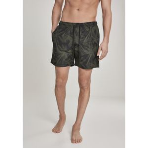 Urban Classics - Palm Zwemshorts - L - Zwart/Groen