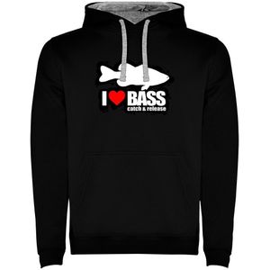 Kruskis I Love Bass Two-colour Hoodie