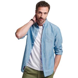 Superdry Studios Linen Bd Overhemd Met Lange Mouwen