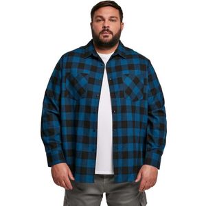 Urban Classics - Checked Flanell Overhemd - S - Blauw/Zwart