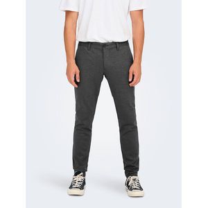 ONLY & SONS Gemêleerde Tapered Fit Broek ONSMARK Donkergrijs/ Zwart Gemeleerd