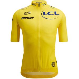 Santini Replica Tour De France Overall Leader Korte Mouw Wielertrui