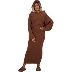 Kourtney Knit Long Skirt Brown