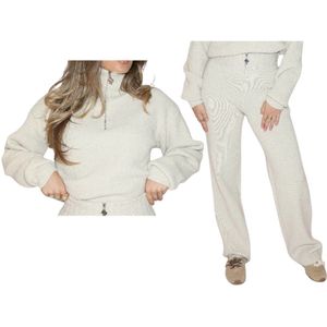 Pia Pully Sequins Set Crème