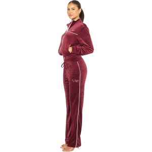 Velour Los Angeles Tracksuit Burgundy