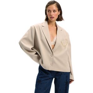 Refined Department - Blazer - 603 Sand - Oversized Cropped - Dames