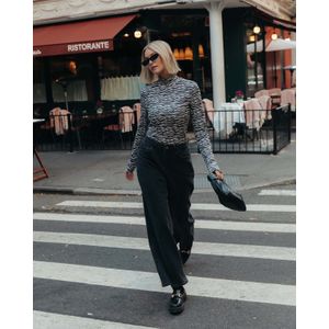 Neyo Zebra Peached Turtleneck Top