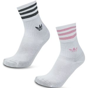 Adidas Solid Crew 2 Pack Unisex Socken - Weiß - Größe: 43-45 - Baumwolle - Foot Locker