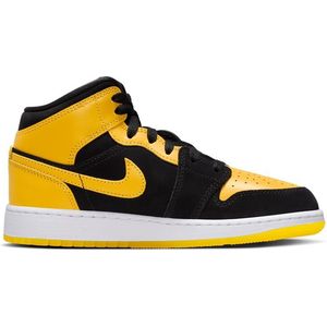 Jordan Aj1 Mid Unisex Schuhe - Schwarz - Größe: 37.5 - Netz/Synthetik - Foot Locker