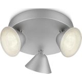 Philips myLiving Tweed - Plafondspot - 3 spots - LED - Aluminium