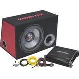 Ground Zero - GZ BASS KIT 12.300 - Autosubwoofer - Basreflex Subwooferbehuizing - Complete Set met Versterker & Kabelset