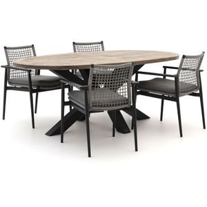 Bellagio Pizzoli/ROUGH-Y Ellips 200cm dining tuinset 5-delig stapelbaar